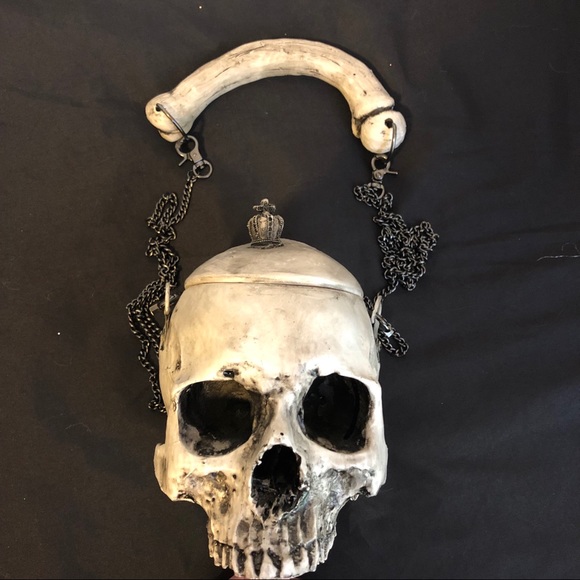 Skull purse skeleton goth occult shoulder bag - Picture 2 of 8